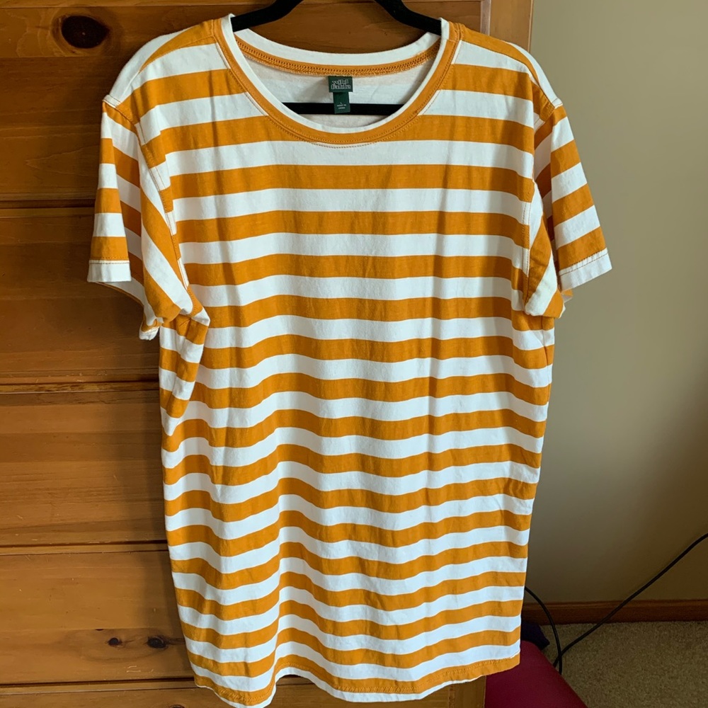 Wild Fable Yellow Striped T-Shirt Dress